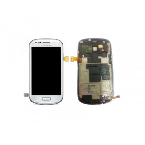 LCD display + Dotyk + predný kryt Samsung i8190 Galaxy S3 mini White