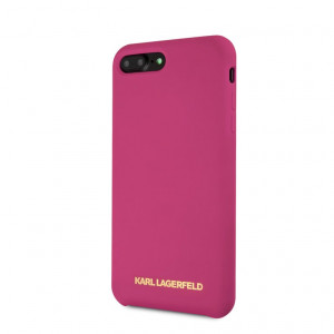 KLHCI8LSLROG Karl Lagerfeld Gold Logo Silicone Case Fushia pro iPhone 7/8 Plus