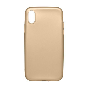Gumené puzdro iPhone X zlaté metalické