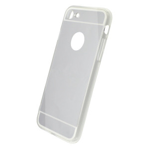Zrkadlové gumené puzdro / obal na iPhone 7, strieborné
